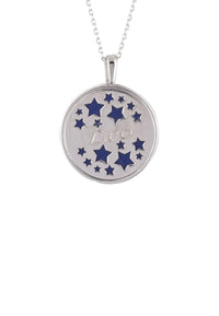 Thumbnail for Zodiac Lapis Lazuli Gemstone Star Constellation Pendant Necklace Silver Leo -