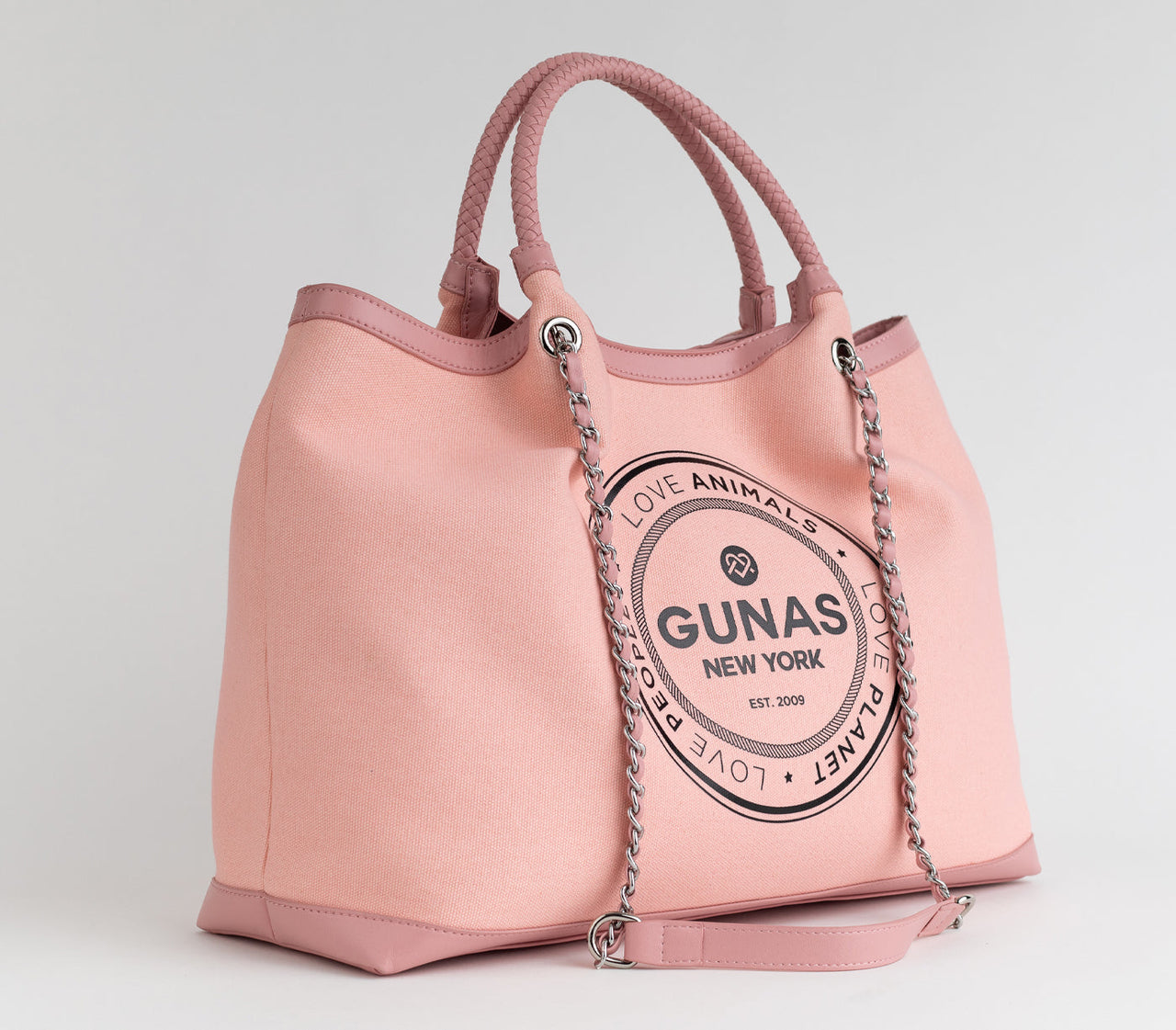 GUNAS NEW YORK - RUTH - Light Pink Vegan Canvas Tote / comes with dust pouch - 1 COLOR -