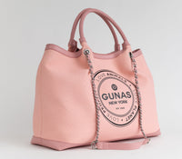 Thumbnail for GUNAS NEW YORK - RUTH - Light Pink Vegan Canvas Tote / comes with dust pouch - 1 COLOR -