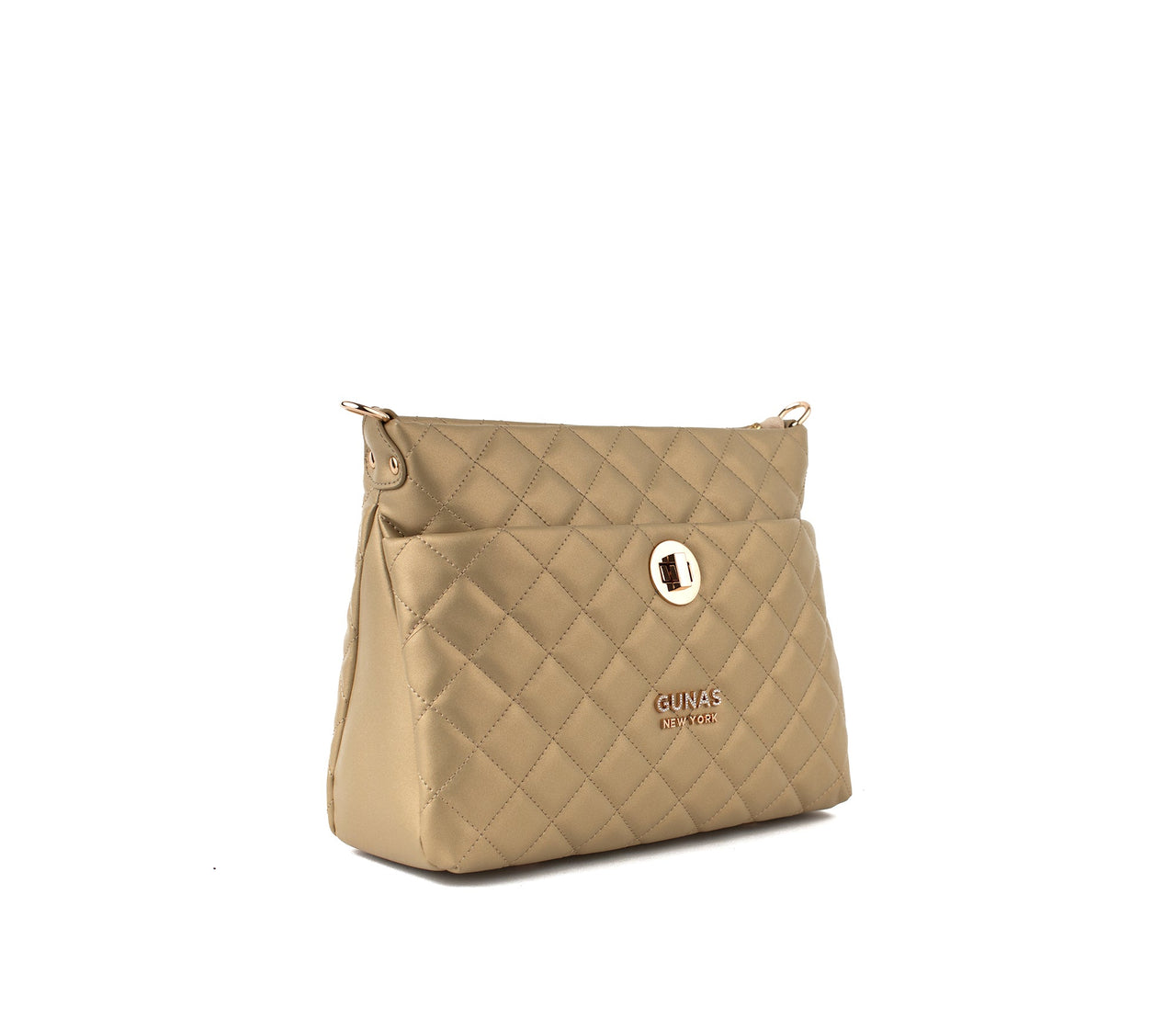 GUNAS NEW YORK - Koi - Gold Quilted Vegan Leather Purse - 1 COLOR -