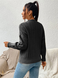 Thumbnail for Round Neck Long Sleeve Sweater - T - 5 COLORS -