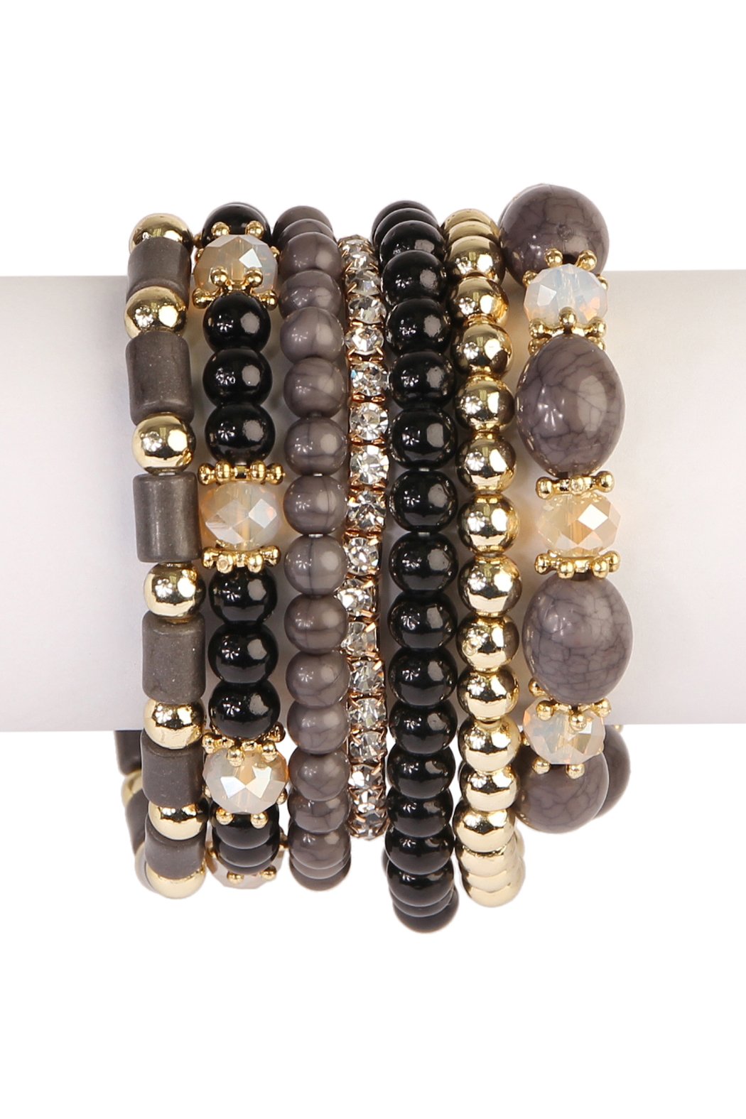 Riah Fashion -  - Multibead Stackable Bracelet - 7 COLORS -