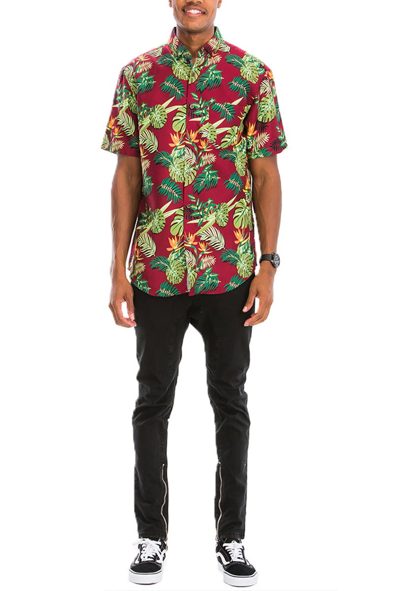 WEIV - Digital Print Hawaiian Short Sleeve Shirt -