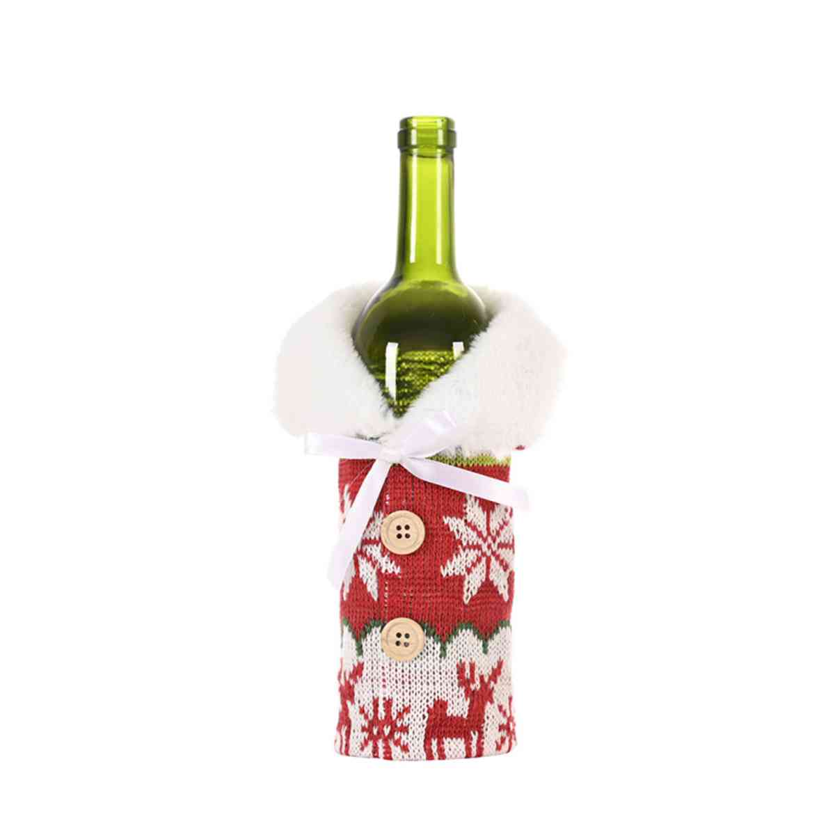 Snowflake Wine Bottle Cover - 8.3" - [5-10 DAY DELIVERY] - T - 2 COLORS -