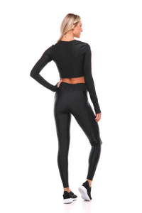 Thumbnail for Hellokini - Fearless Black Long Sleeve Crop Top - 1 COLOR -