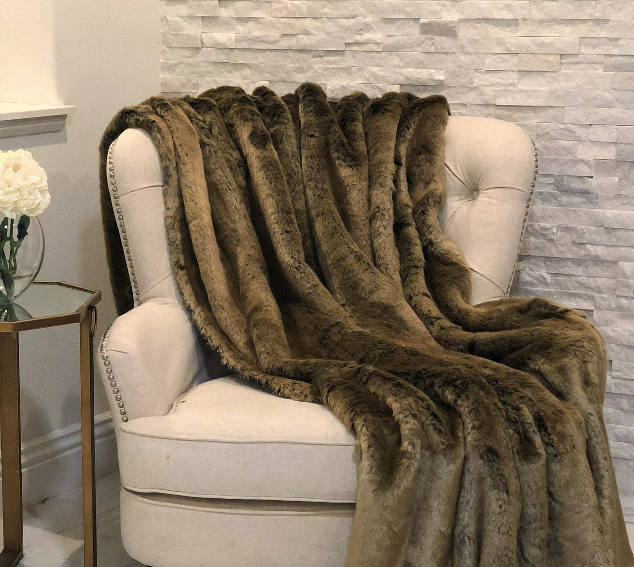 Tissavel Volga Rabbit Faux Fur Handmade Luxury Throw - 14 SIZES -