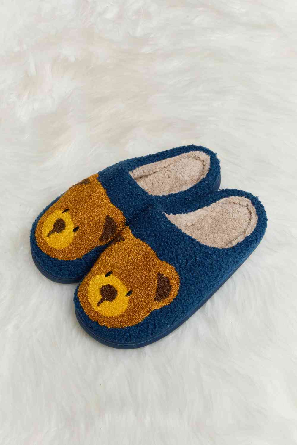 Melody Teddy Bear Print Plush Slide Slippers - T - 6 COLORS -