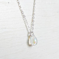 Thumbnail for Crystal Raindrop on Sterling Silver Necklace -