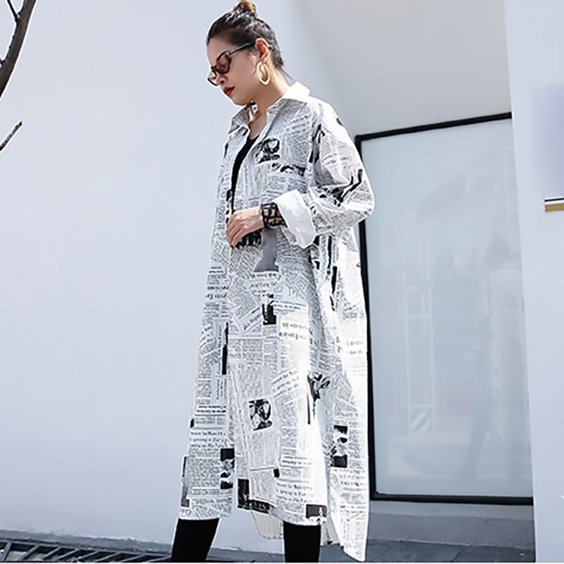 Marigold Shadows - Toriko Newspaper Print Shirt Dress - 1 COLOR -