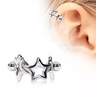 Surgical Steel Star Cartilage Cuff Cartilage Piercing -