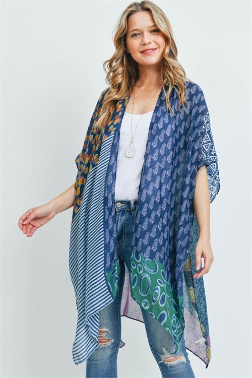 Mixed Pattern Kimono - 3 COLORS -