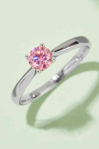 Thumbnail for Moissanite Contrast 925 Sterling Silver Solitaire Ring