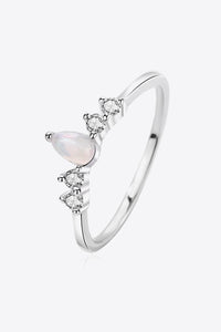 Thumbnail for Pear Shape Opal Inlaid Zircon Ring - T - 1 SIZE FIT - 1 COLOR -