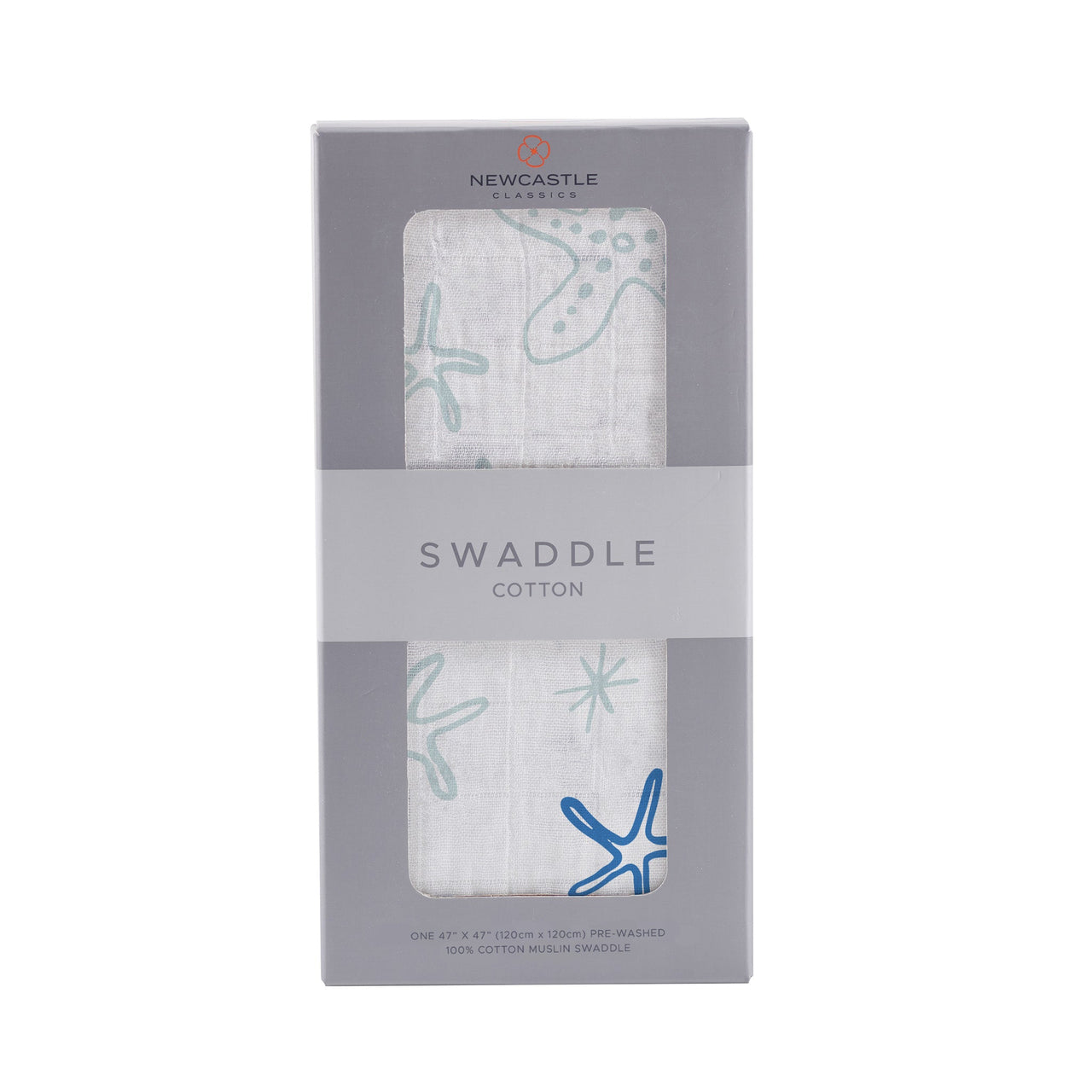 Newcastle - Starfish Cotton Muslin Swaddle -