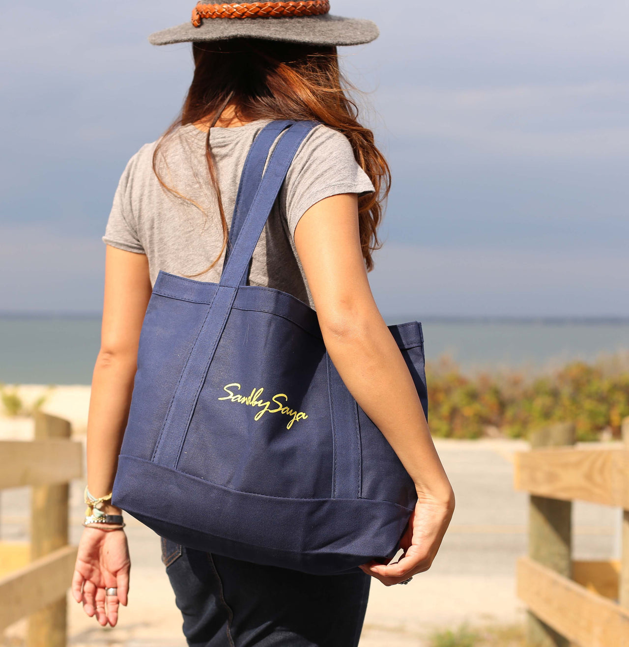 SAND BY SAYA N.Y. - Navy Tote Bag - 1 COLOR -