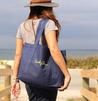 Thumbnail for SAND BY SAYA N.Y. - Navy Tote Bag - 1 COLOR -