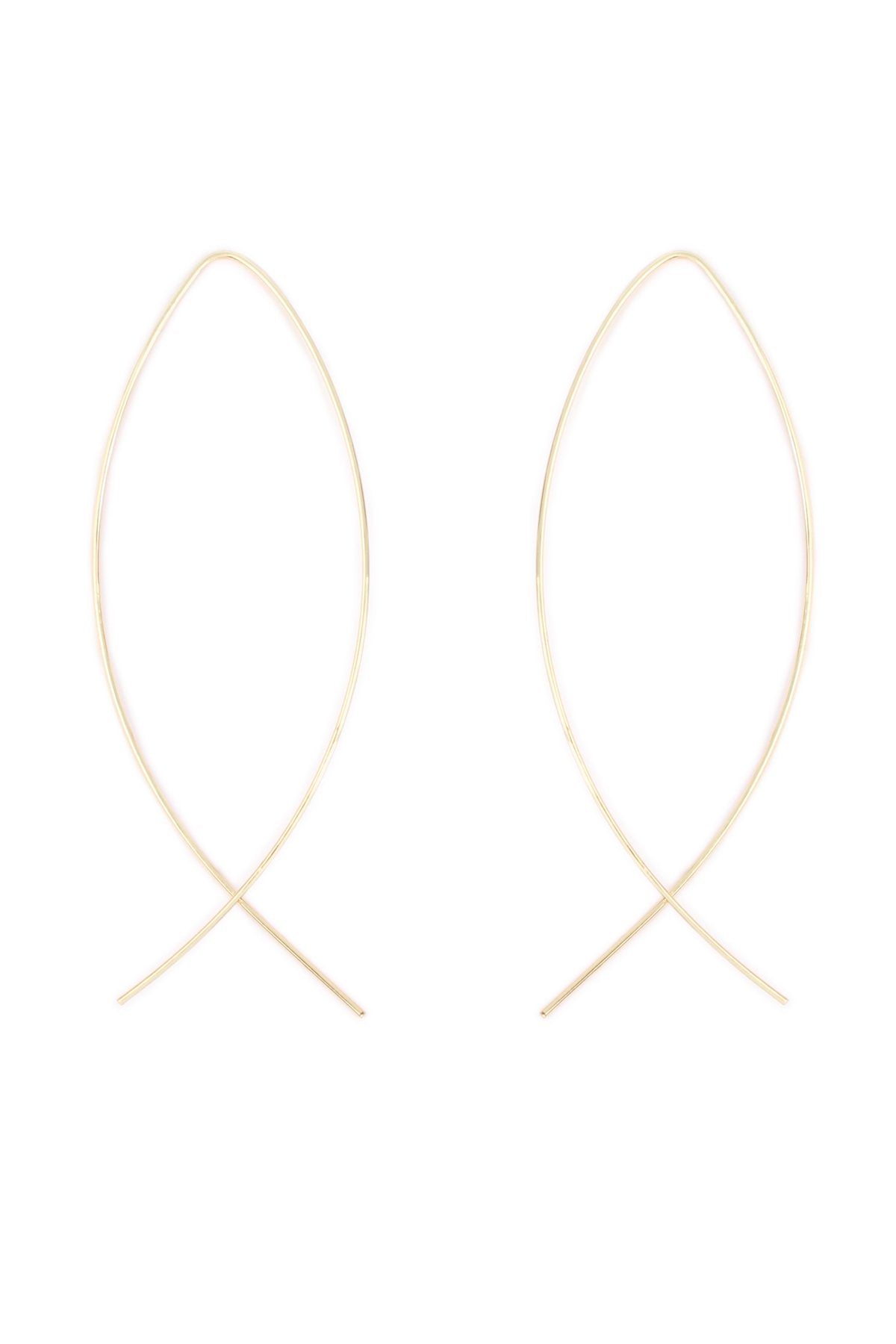 Gold Fish Brass Hoop Earring - 3 FINISHES -