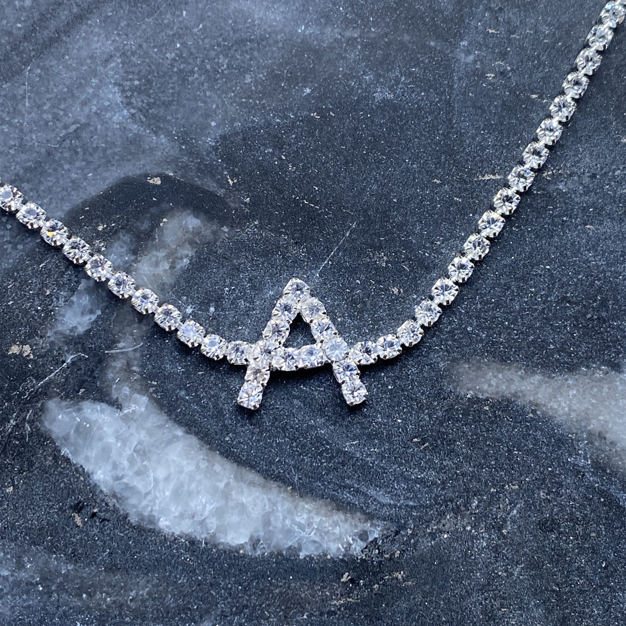 Sparkly Initial Anklet - 15 LETTERS -