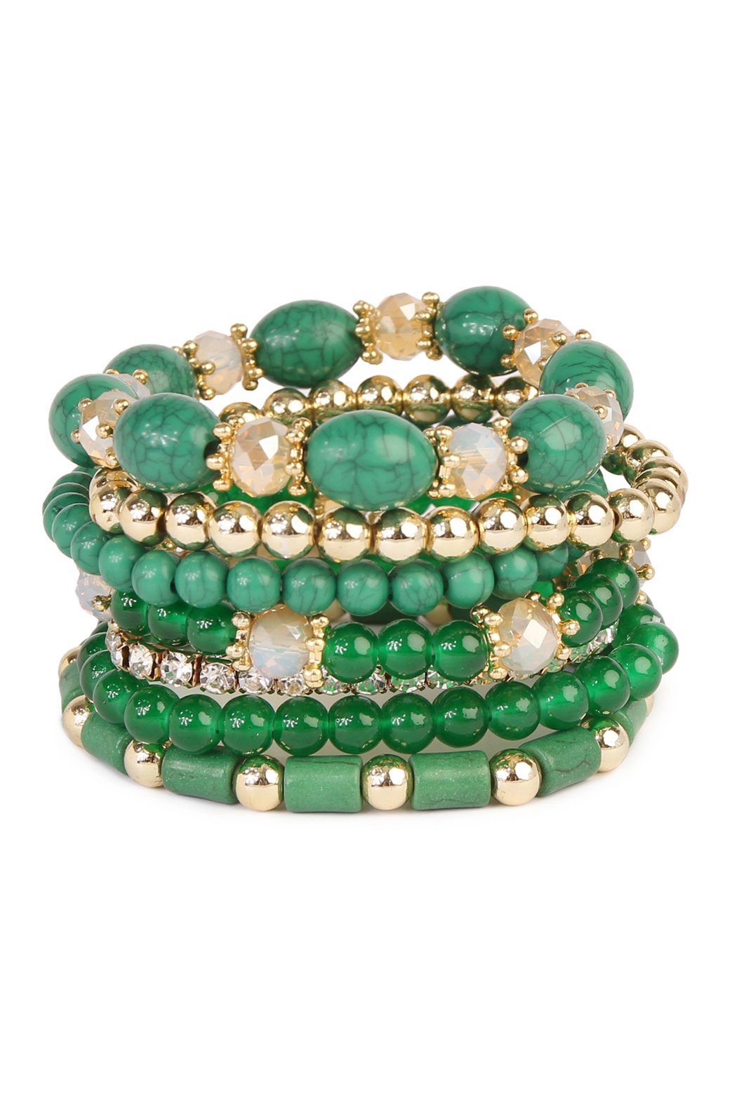 Riah Fashion -  - Multibead Stackable Bracelet - 7 COLORS -