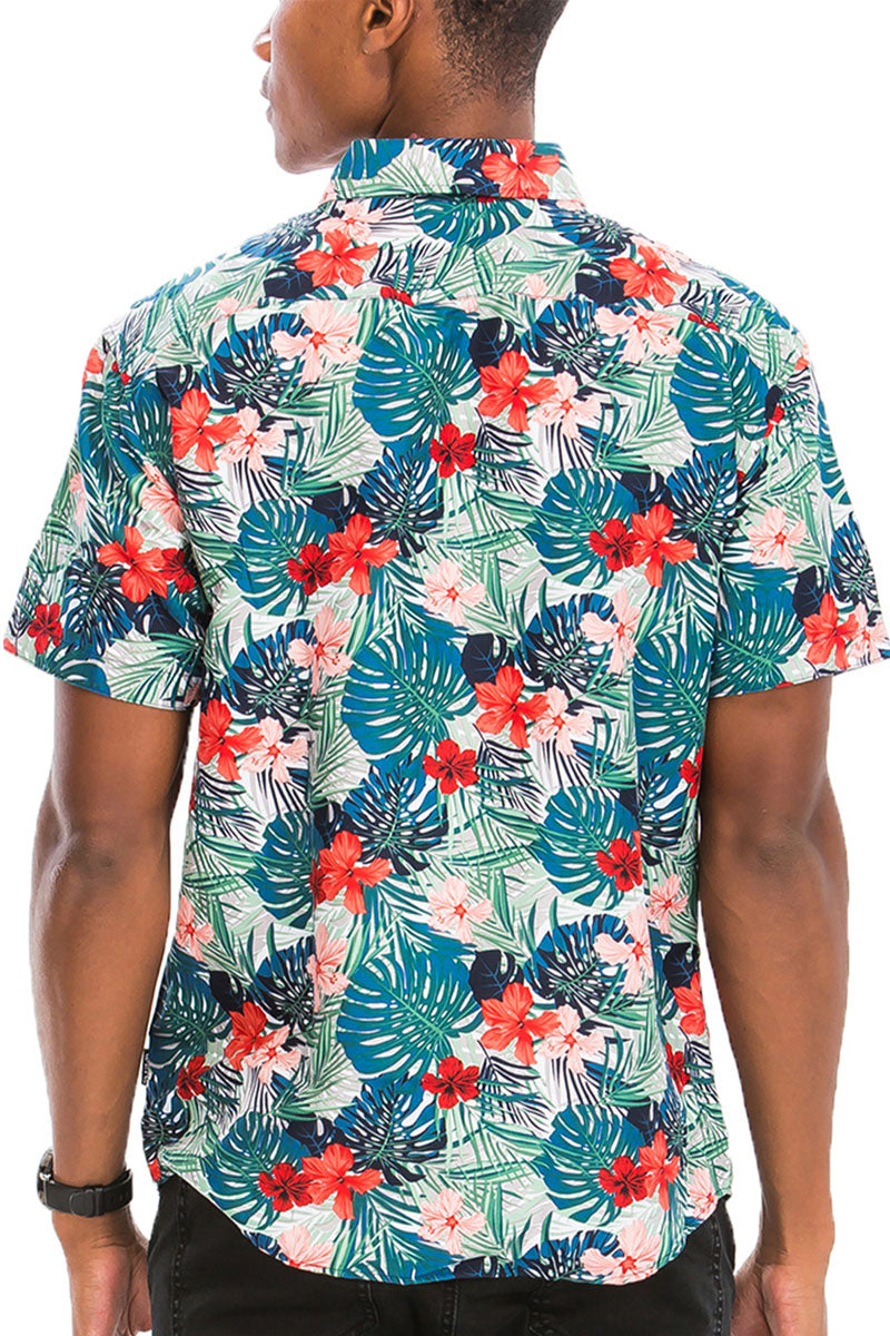 WEIV - Digital Print Hawaiian Short Sleeve Shirt -