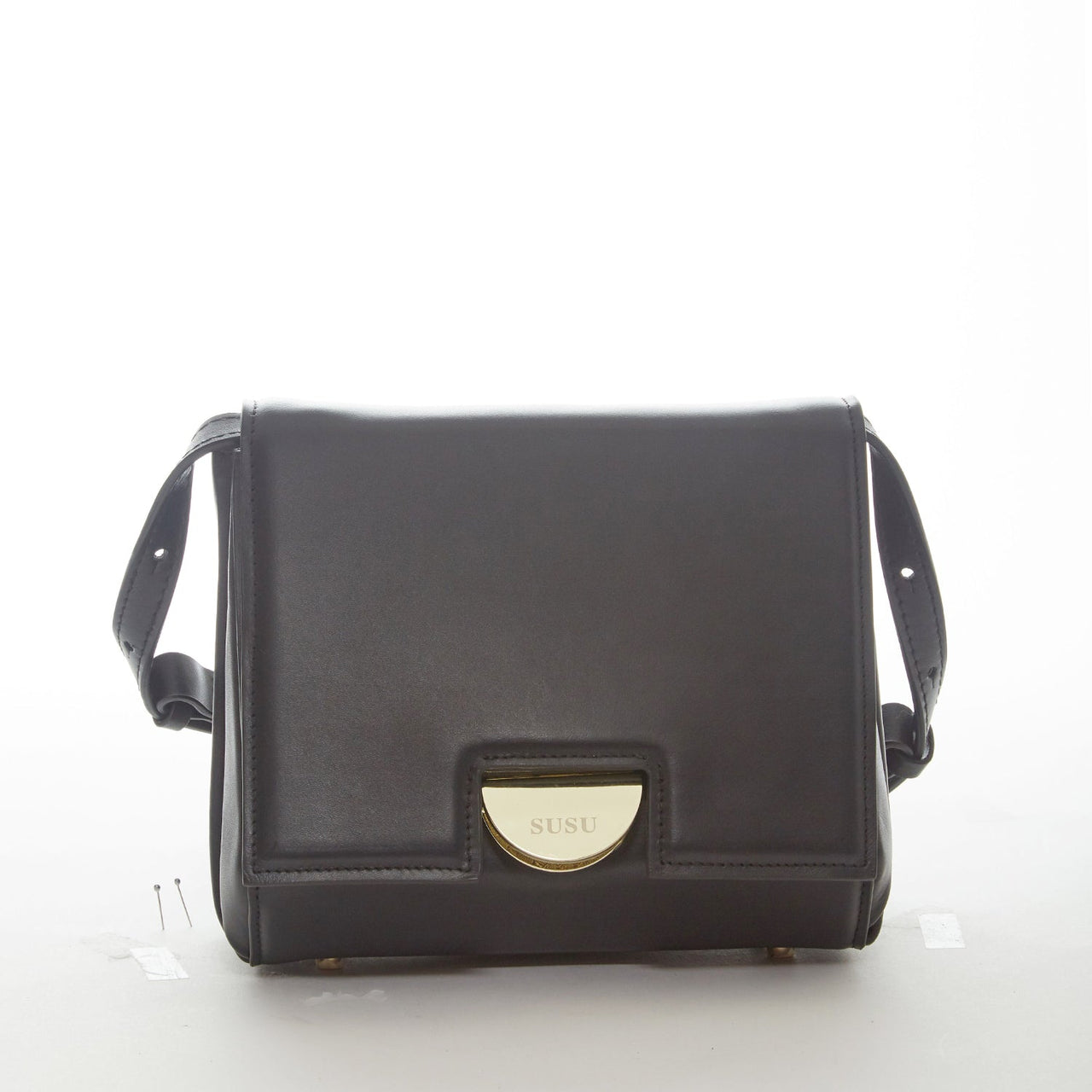 Elizabeth Black Leather Saddle Bag -