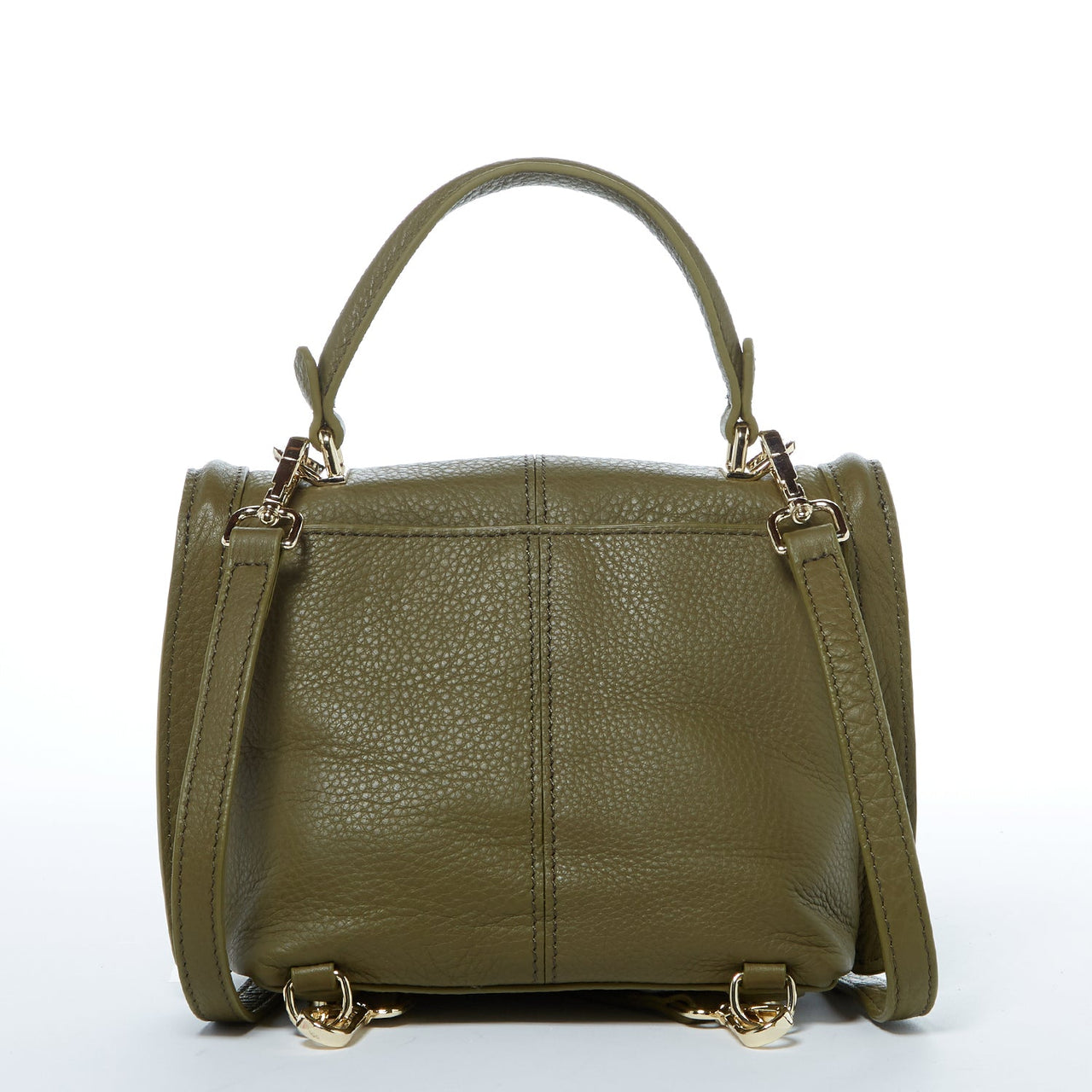 Linda Leather Convertible Backpack Purse Olive Green -