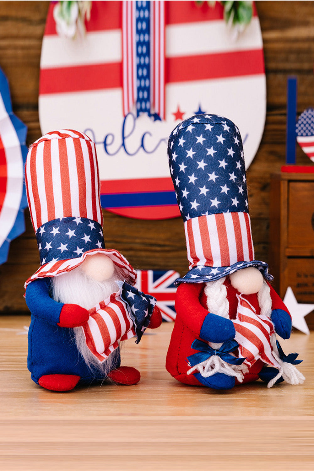 Set of 2 Independence Day Decor Gnomes - 10.6" - 2 PCS - 2 TYPES / SET - [5-10 DAY DELIVERY - T -