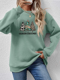 Thumbnail for Graphic Round Neck Dropped Shoulder Sweatshirt - T - 9 COLORS -