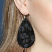 Thumbnail for Leopard Print Fabric Fish Hook Teardrop Earrings - 5 COLORS -