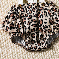 Thumbnail for Leopard Print Cutout Square Neck Romper set with Headband - 3 PCS. - T - 1 COLOR -