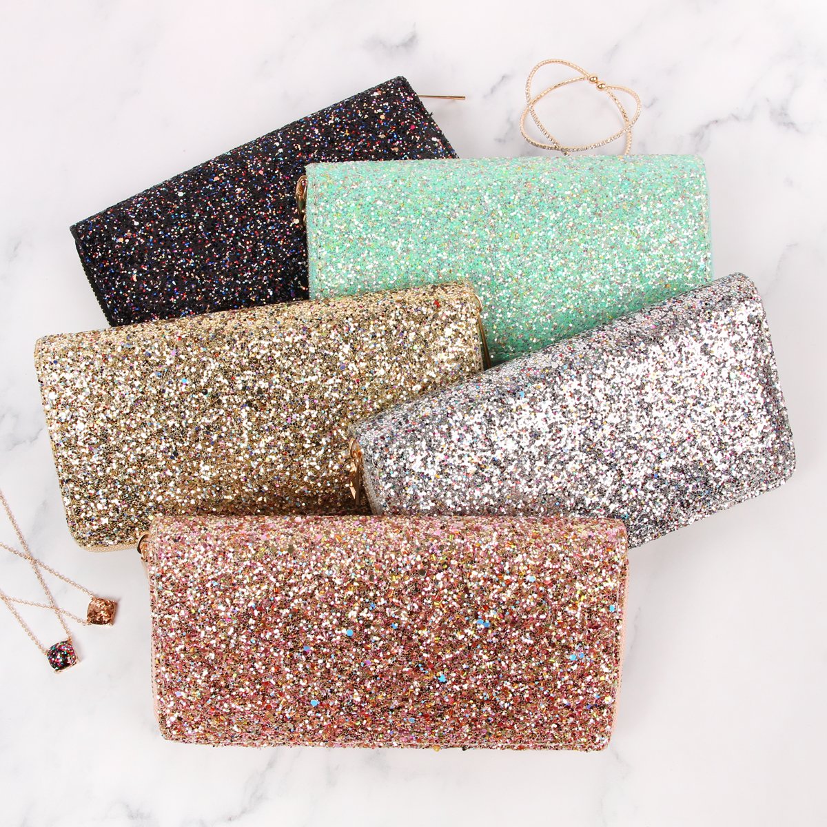 Glitter Zipper Wallet - 8 COLORS -