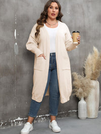 Thumbnail for Plus Size Only Long Sleeve Pocketed Cardigan - T - 9 COLORS -