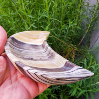 Thumbnail for White Quartz - Zebra Onyx Moon Bowl -