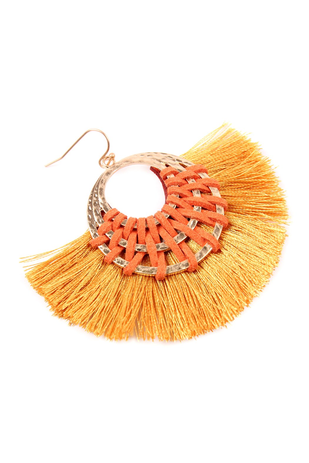 Riah Fashion - Classic Fan Tassel Earrings - 7 COLORS -