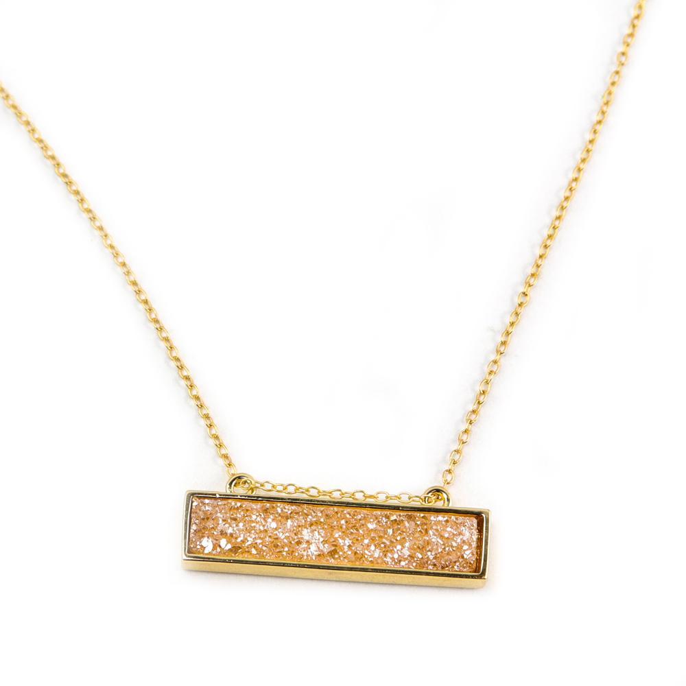 Christy Jean - Bethany Druzy Bar Necklace - 7 COLORS -