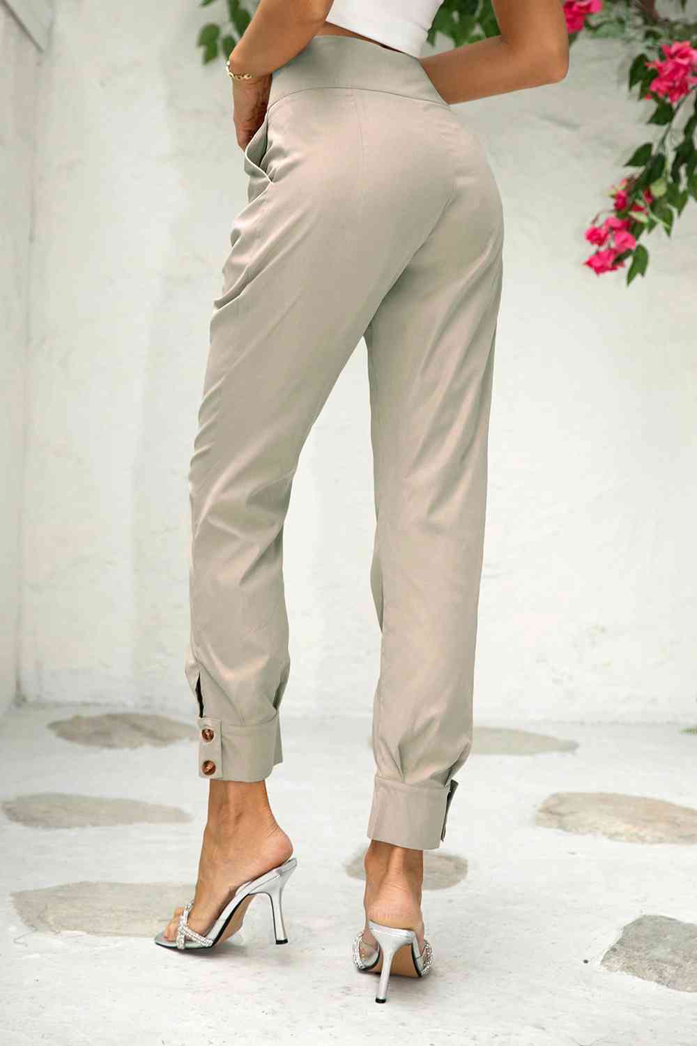 Straight Leg Pants with Pockets - T - 1 COLOR -