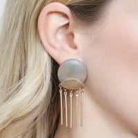 Thumbnail for Wood Disc Dangle Earrings - 7 COLORS -