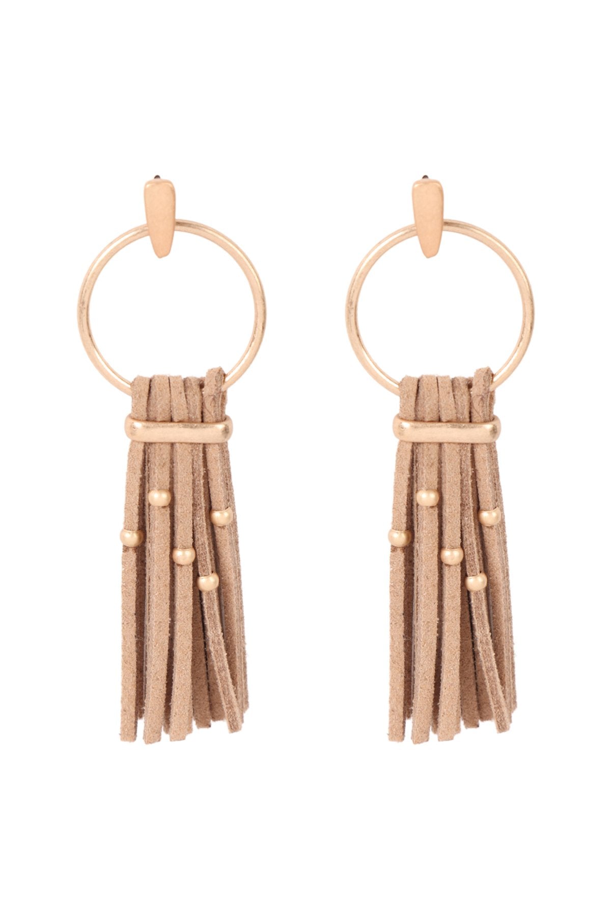 Suede Tassel Post Earrings - 6 COLORS -