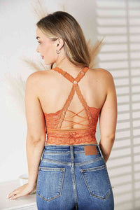 Thumbnail for JadyK Full Size Crisscross Lace Bralette - SIZES S THRU 3XL - T - 1 COLOR -