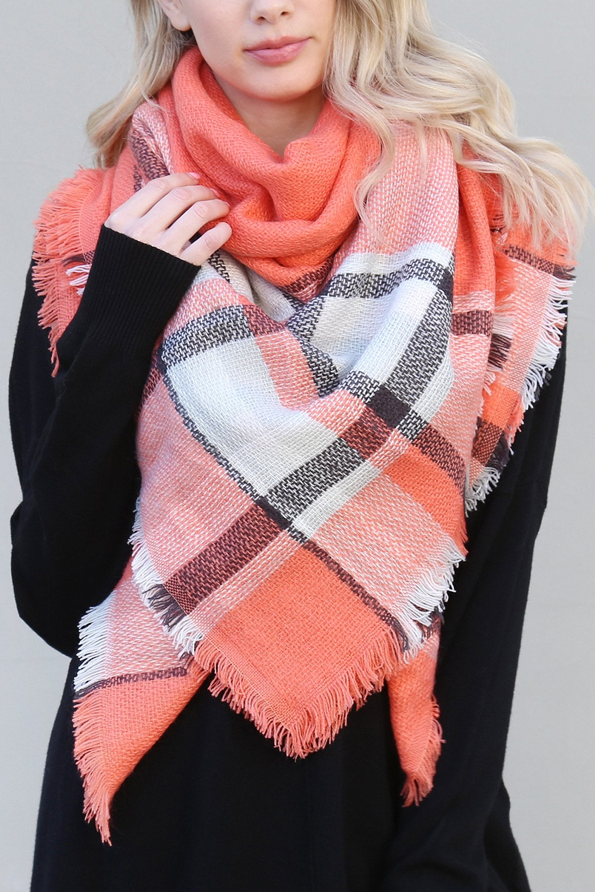 Riah Fashion - Colorblock Blanket Scarf - 1 COLOR -