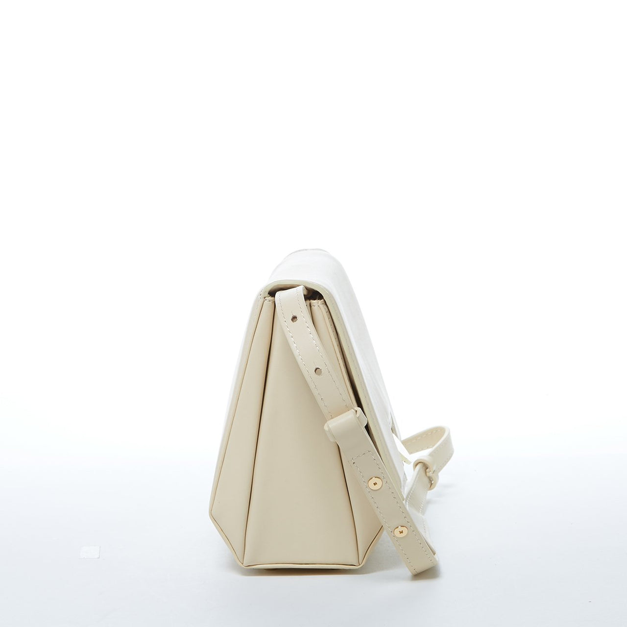 Elizabeth Off White Leather Saddle Bag -