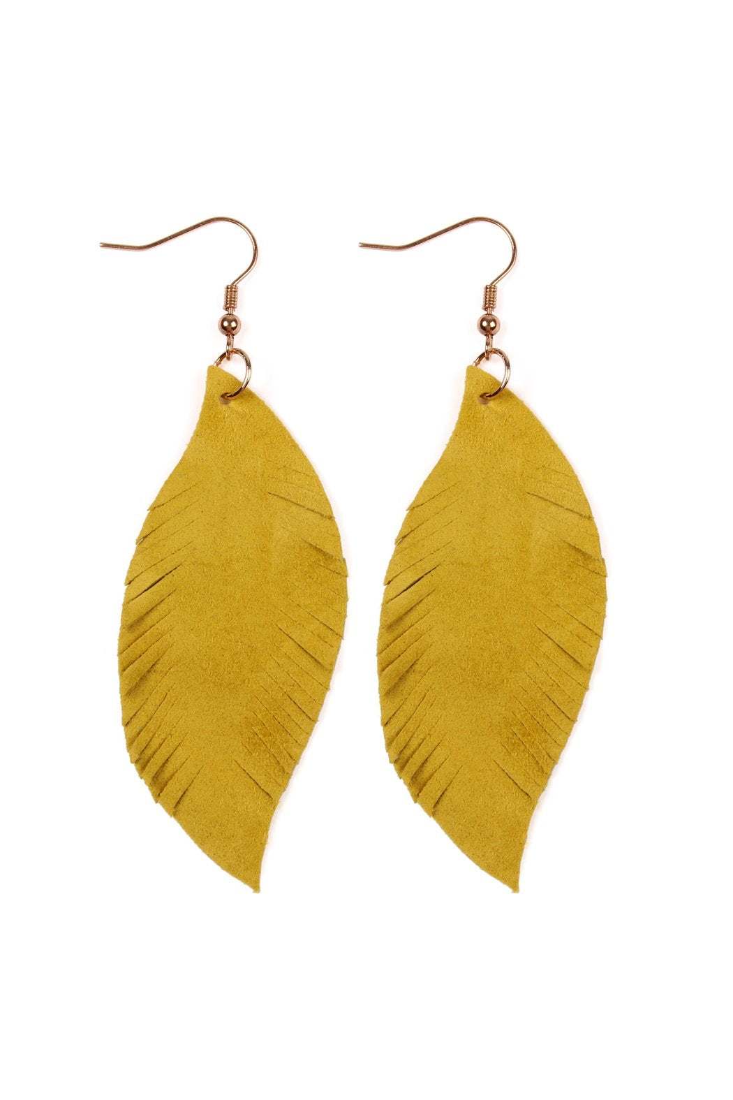 Fringe Suede Leather Earrings - 13 COLORS -