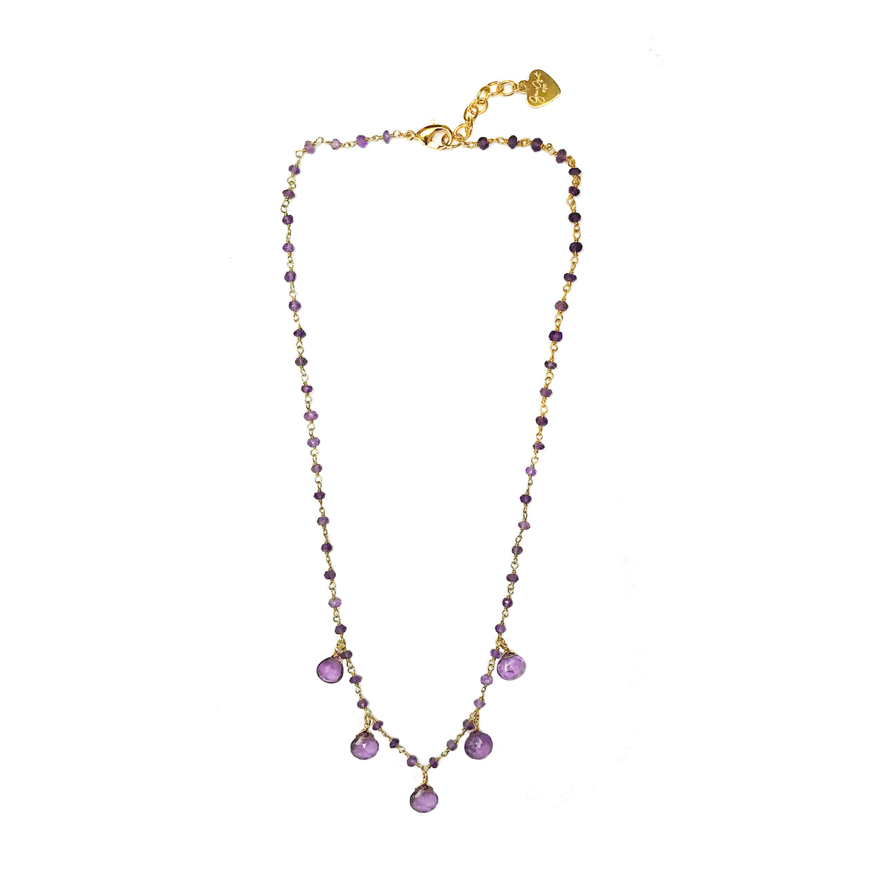 Gena Myint - Amethyst Droplet Vermeil Necklace -