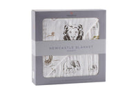 Thumbnail for Hear Me Roar Lion and Rhinos and Elephants Bamboo Newcastle Blanket -