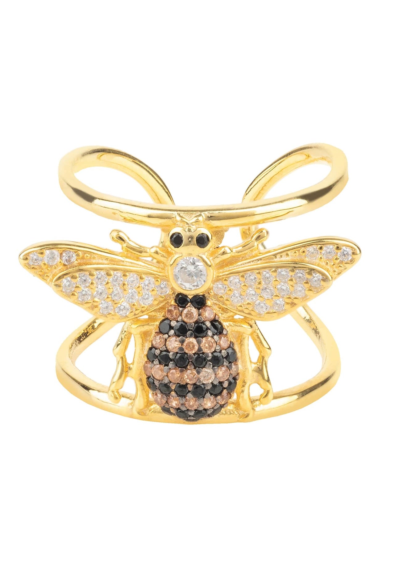 LATELITA - Honey Bee Cocktail Ring Adjustable Gold -