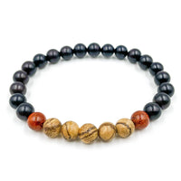 Thumbnail for Kingston - Sandalwood, Red Rosewood, & Ebony Blackwood Mala Beaded Bracelet -