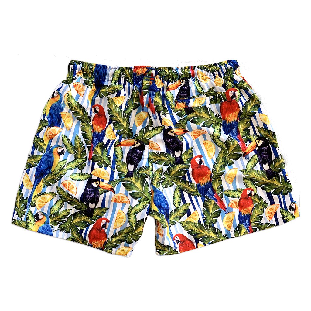 La Palma Eco-Beachwear: Classic Tropical Style Sustainable Swim Trunks -1 COLOR