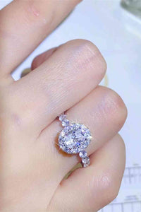 Thumbnail for Adored 1 Carat Moissanite 925 Sterling Silver Halo Ring