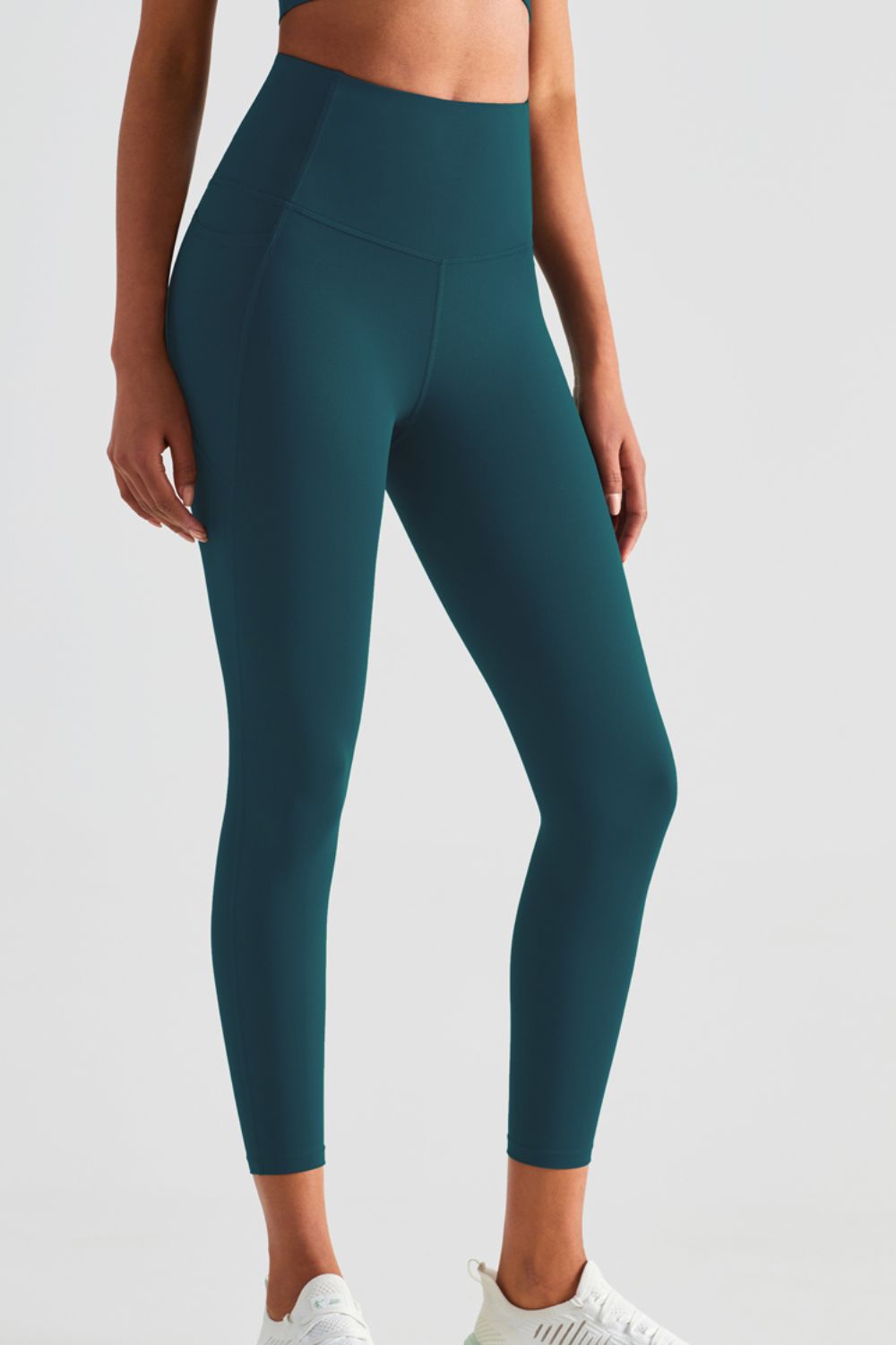 Wide Waistband Sports Leggings with Pockets - T - 5 COLORS -