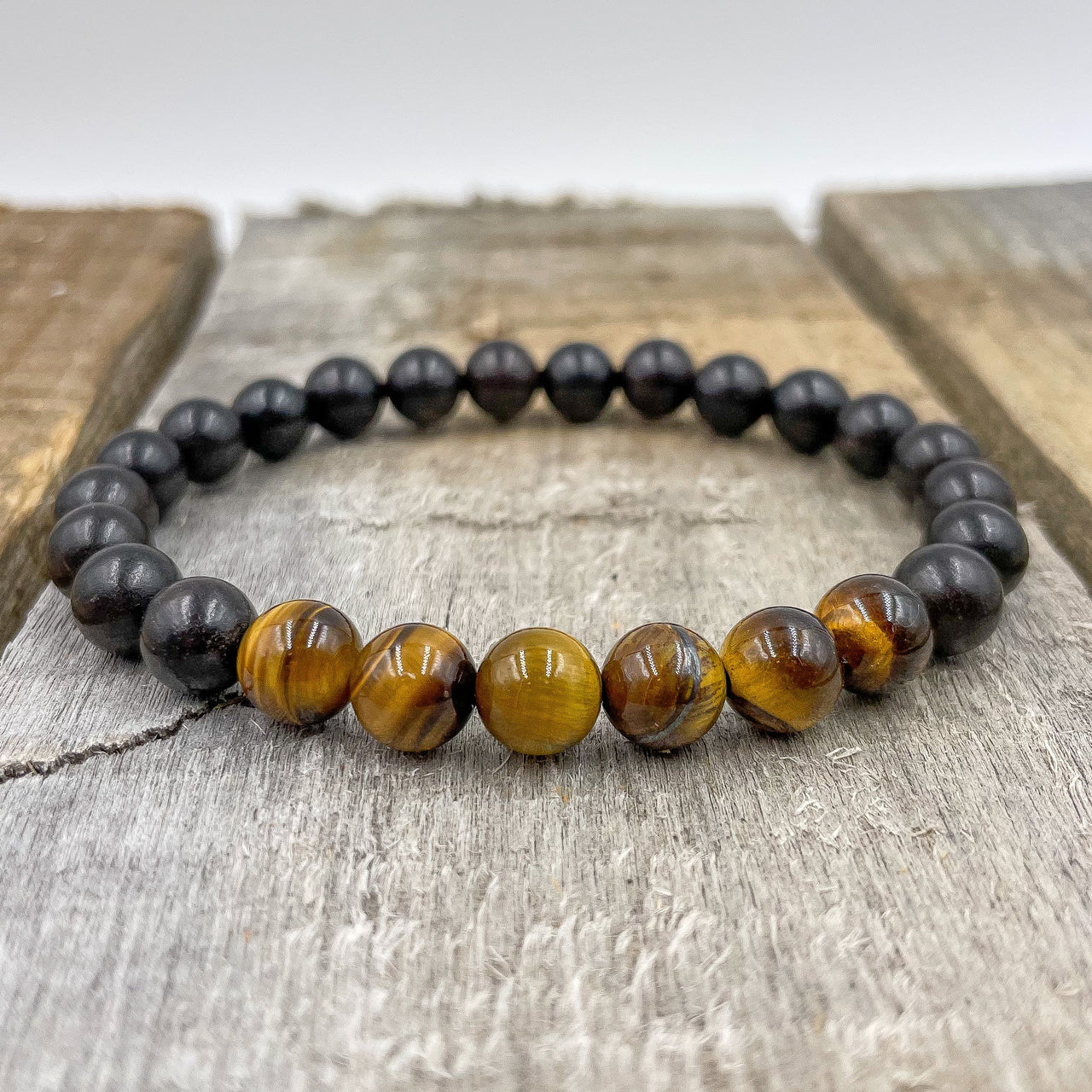 Grove - Tiger Eye & Ebony Blackwood Mala Beaded Bracelet -